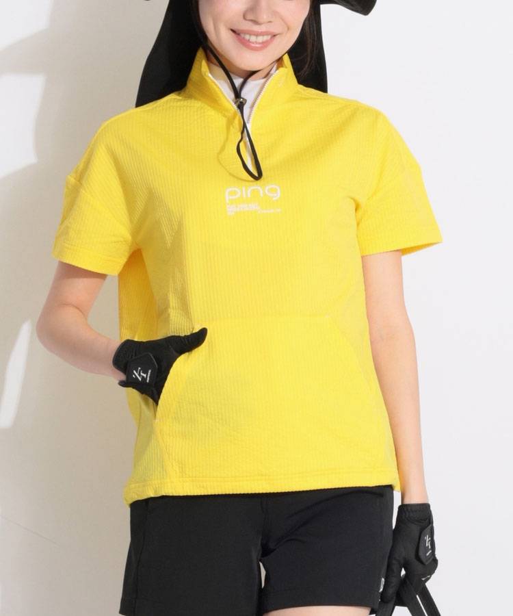 PN 【接触冷感】ハーフジップサッカー半袖プルオーバー