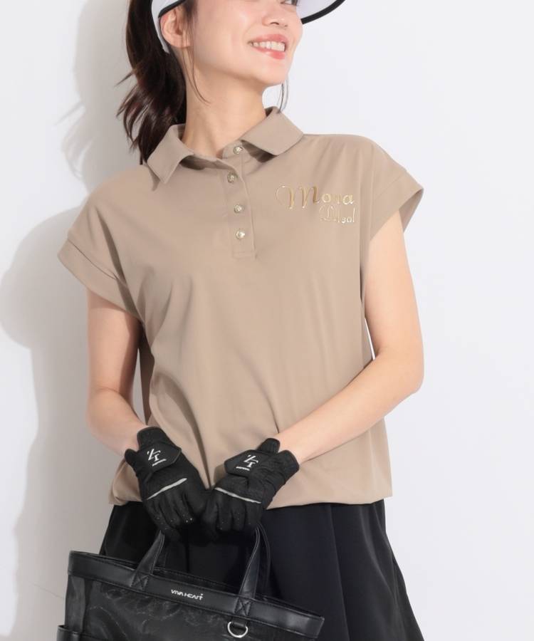 MD バックプリントフレンチスリーブポロシャツ