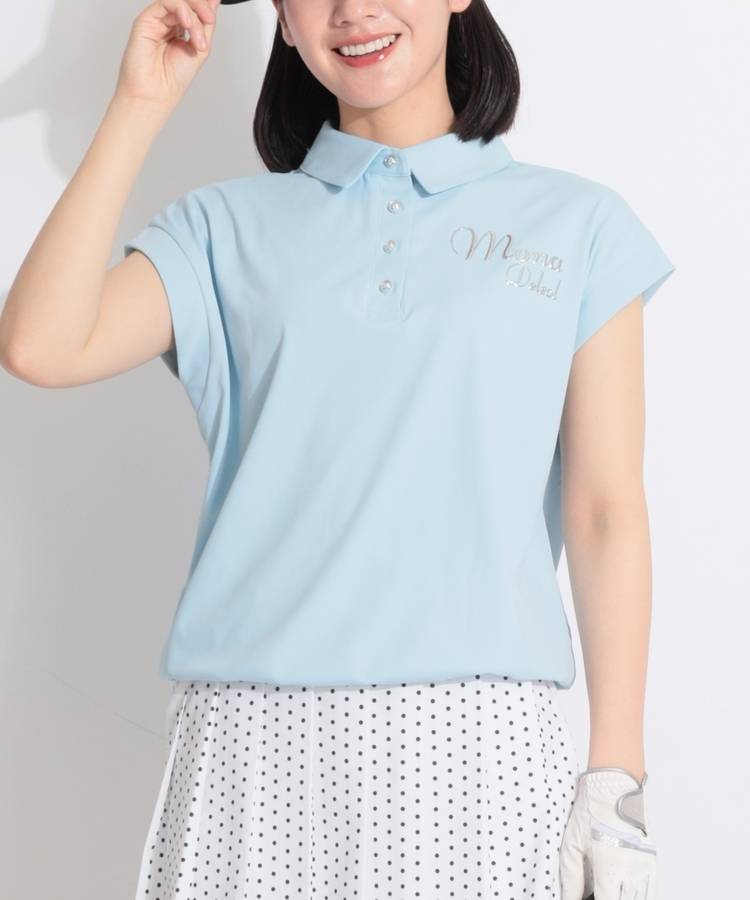 MD バックプリントフレンチスリーブポロシャツ