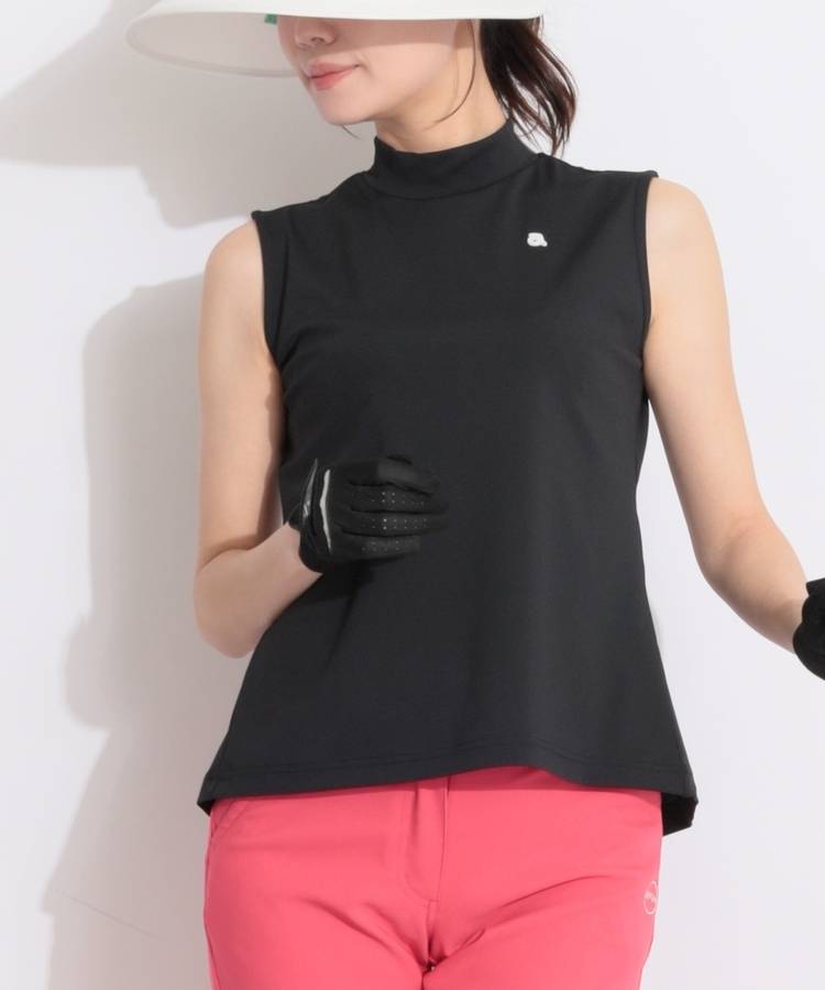 AR 【接触冷感UV】バックフレアノースリーブカットソー