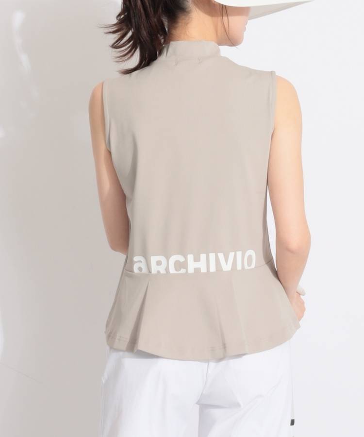 AR 【接触冷感UV】バックフレアノースリーブカットソー