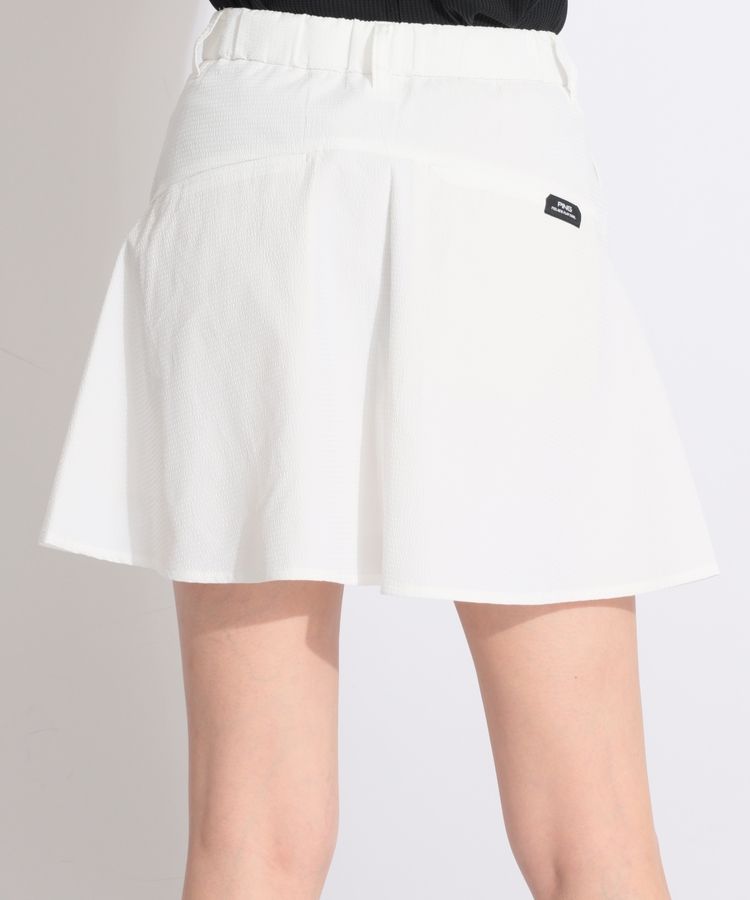 【ストレッチ】バックロゴラインフレアニットスカート