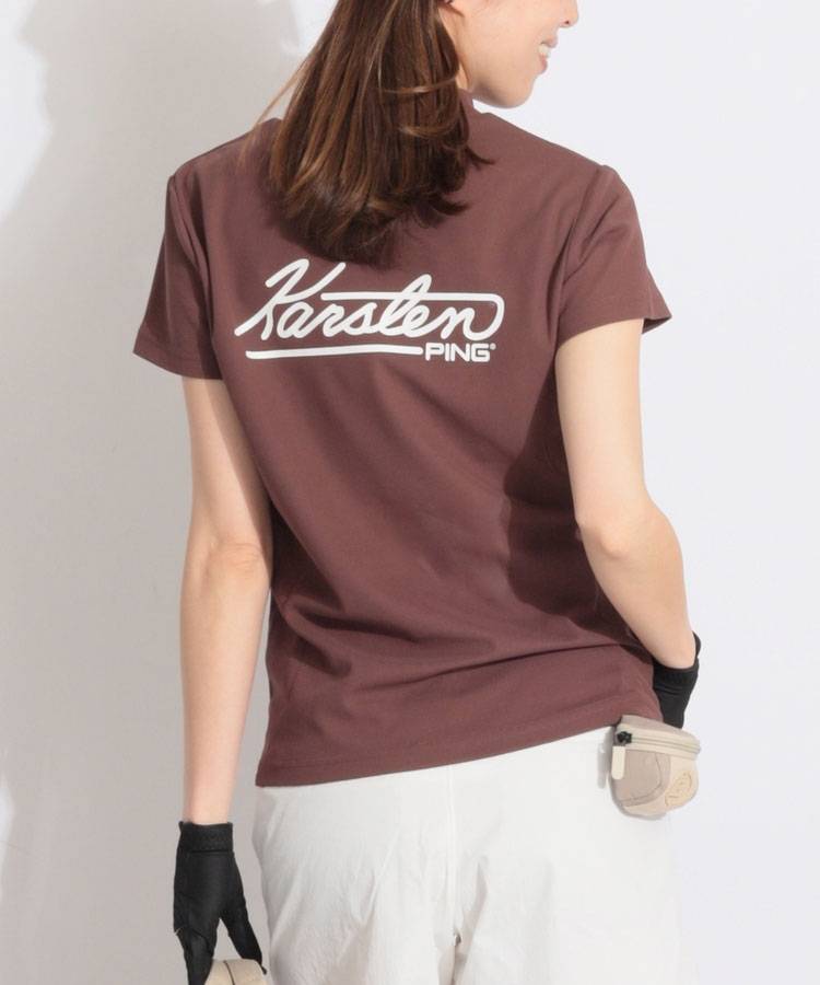 PN 【10色展開】バックプリントモックネック半袖カットソー