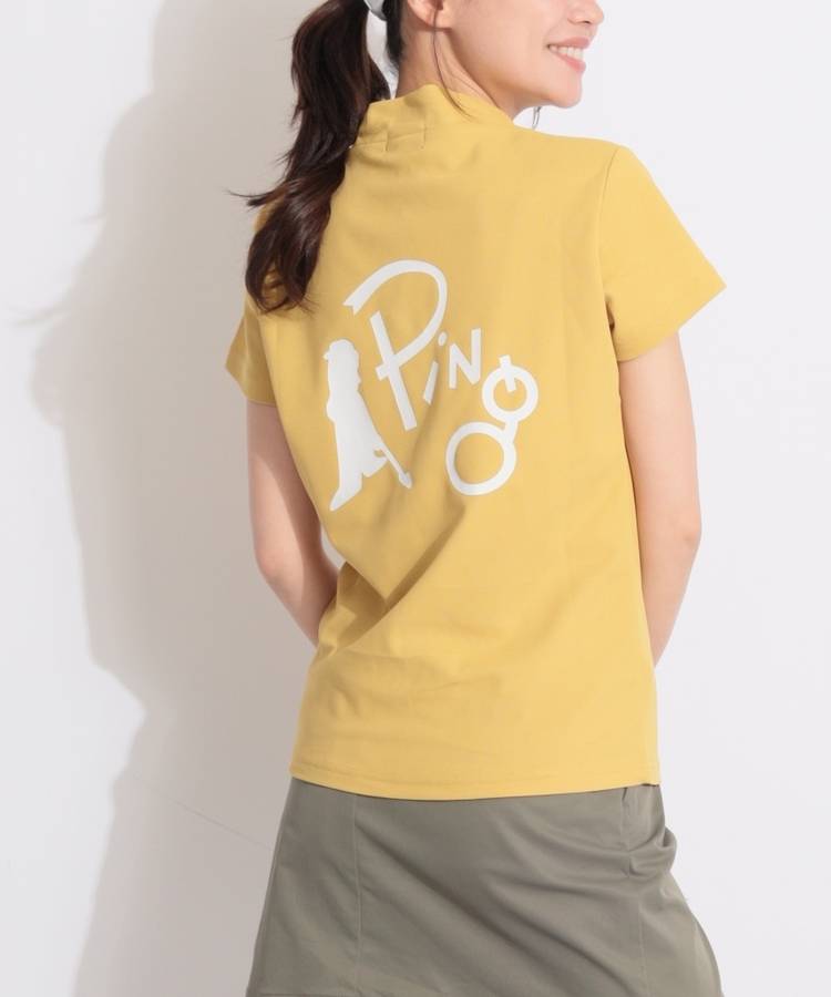 PN 【10色展開】バックプリントモックネック半袖カットソー