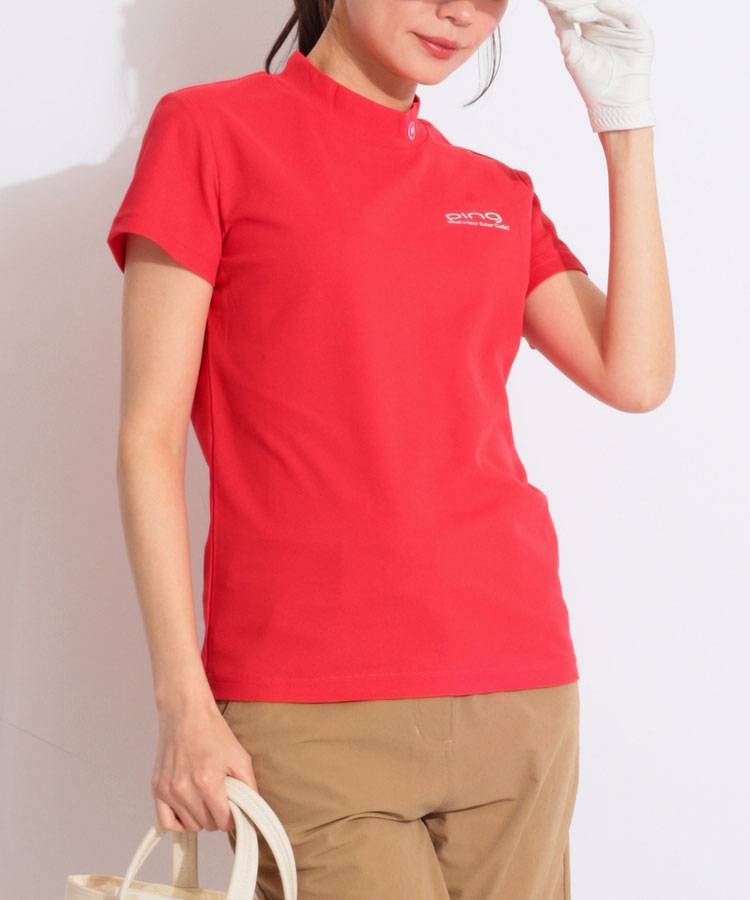 PN 【10色展開】バックプリントモックネック半袖カットソー