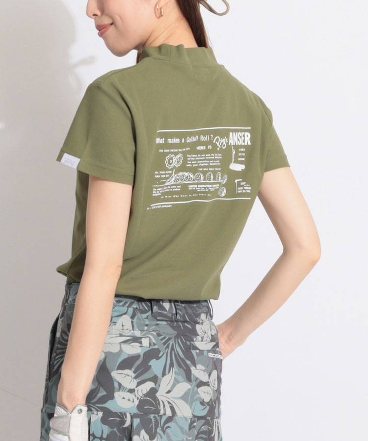 PN 【10色展開】バックプリントモックネック半袖カットソー