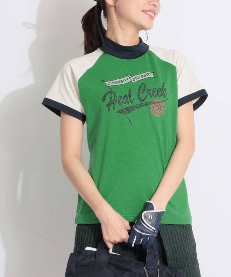 HK 【ストレッチUV】ヴィンテージプリント半袖カットソー