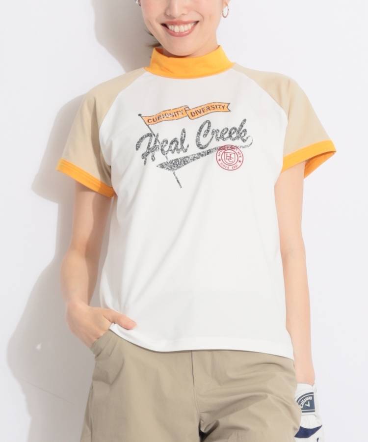 HK 【ストレッチUV】ヴィンテージプリント半袖カットソー