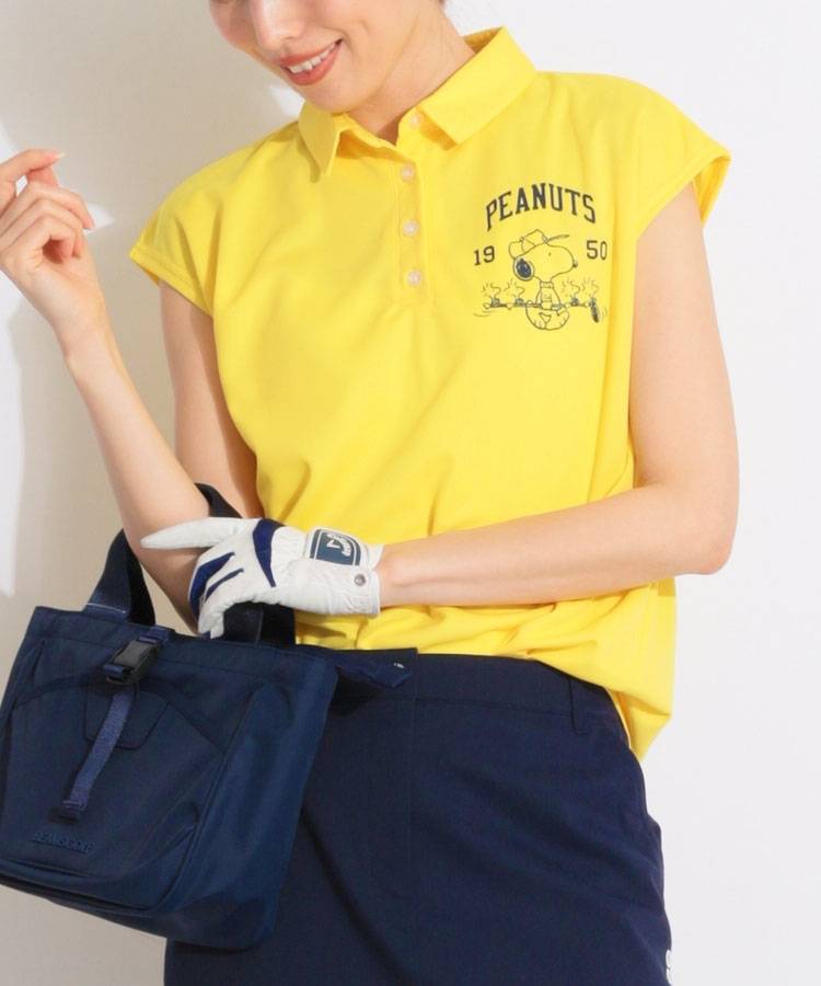 DL 【PEANUTS】鹿の子フレンチスリーブポロシャツ