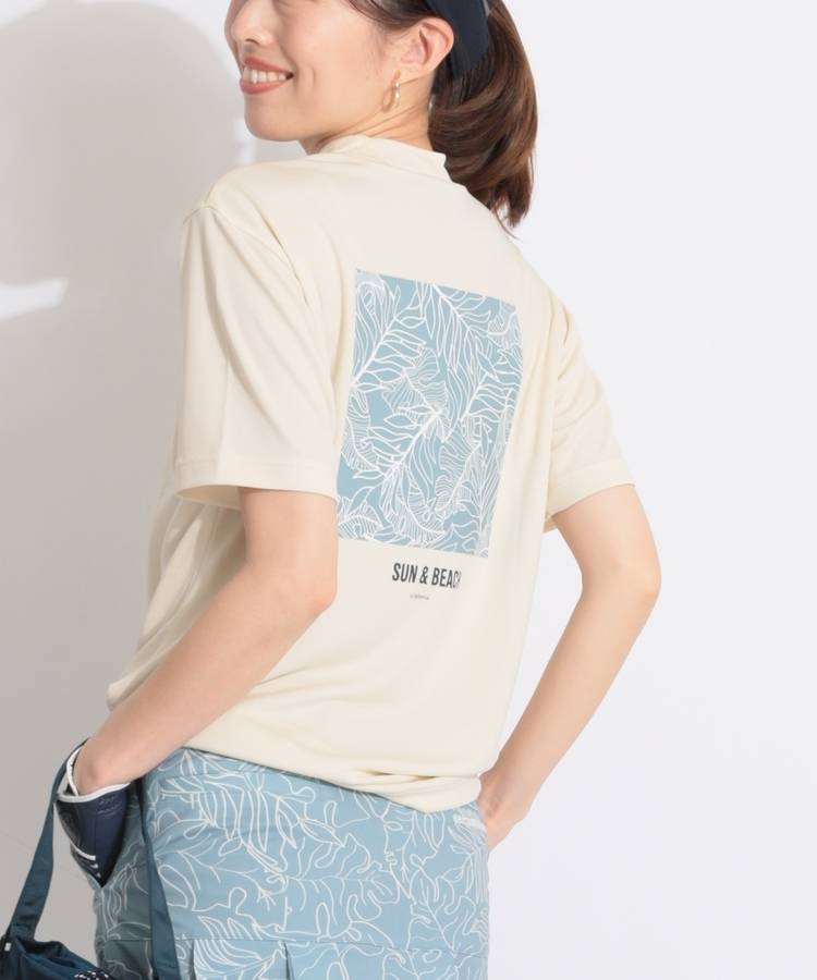 RO 【ユニセックス】【接触冷感UV】バックプリント半袖カットソー