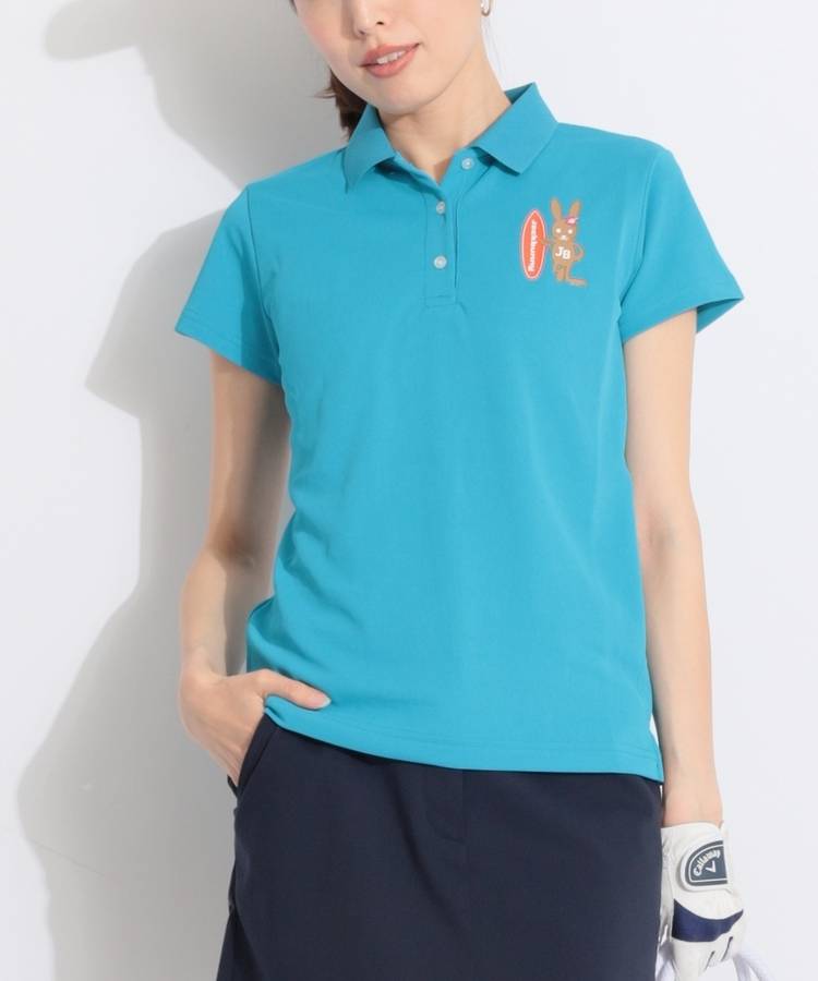 JB 【汗ジミ防止】うさぎプリント半袖ポロシャツ