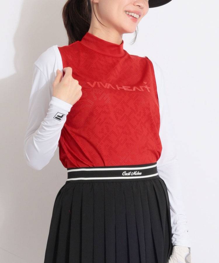 VH 【接触冷感UV】ロゴドットメッシュノースリーブカットソー