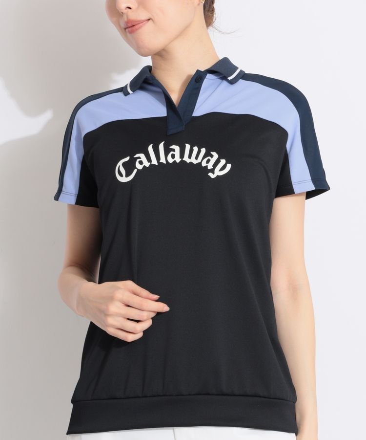 【吸汗速乾UV】反転プリント半袖カットソー(ブラック)