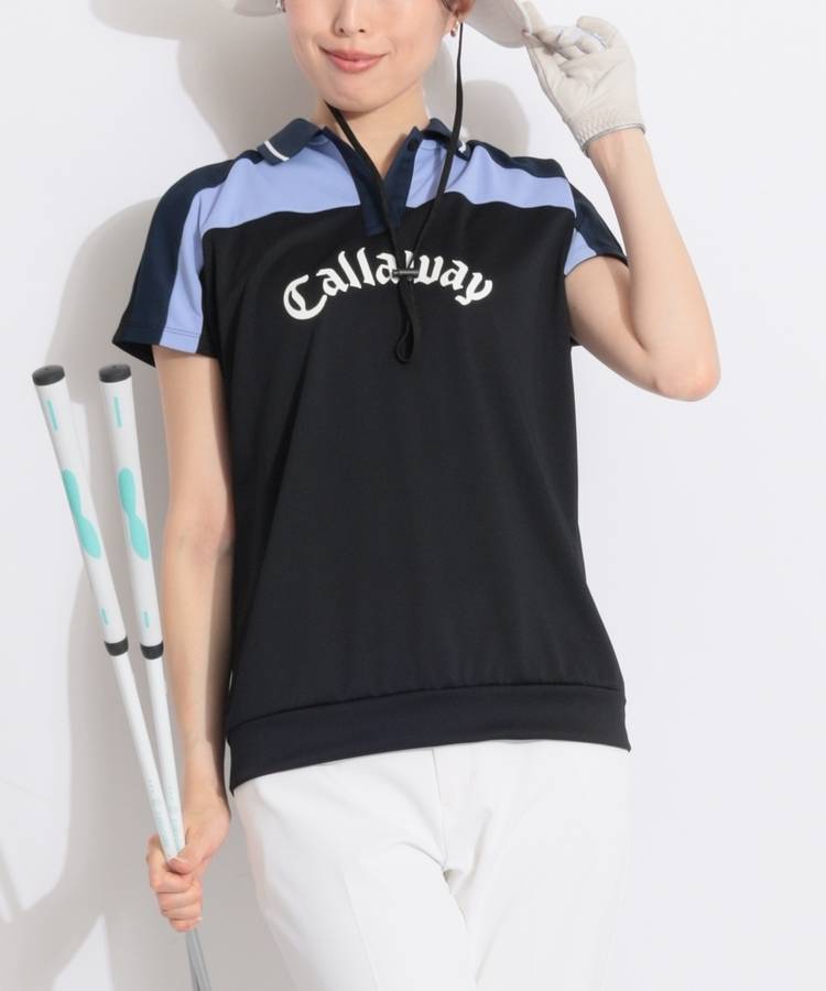 CA 【接触冷感UV】配色パネルフレンチポリシャツ