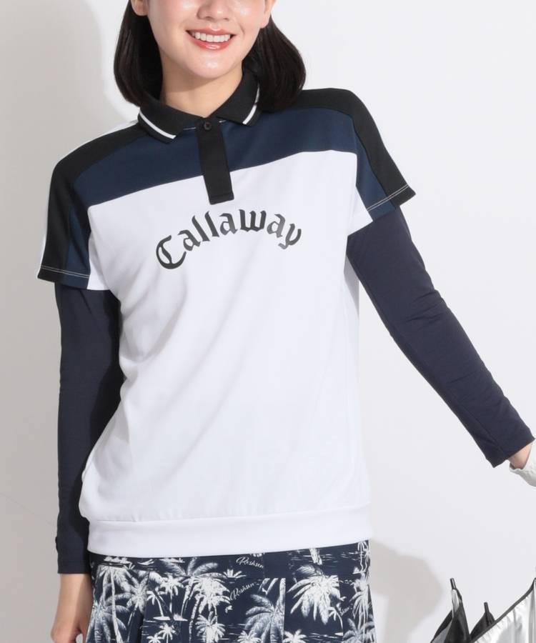 CA 【接触冷感UV】配色パネルフレンチポリシャツ