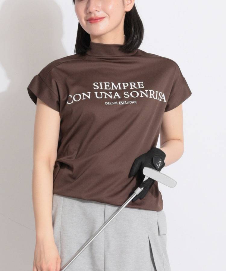 DL ロゴプリントフレンチスリーブカットソー