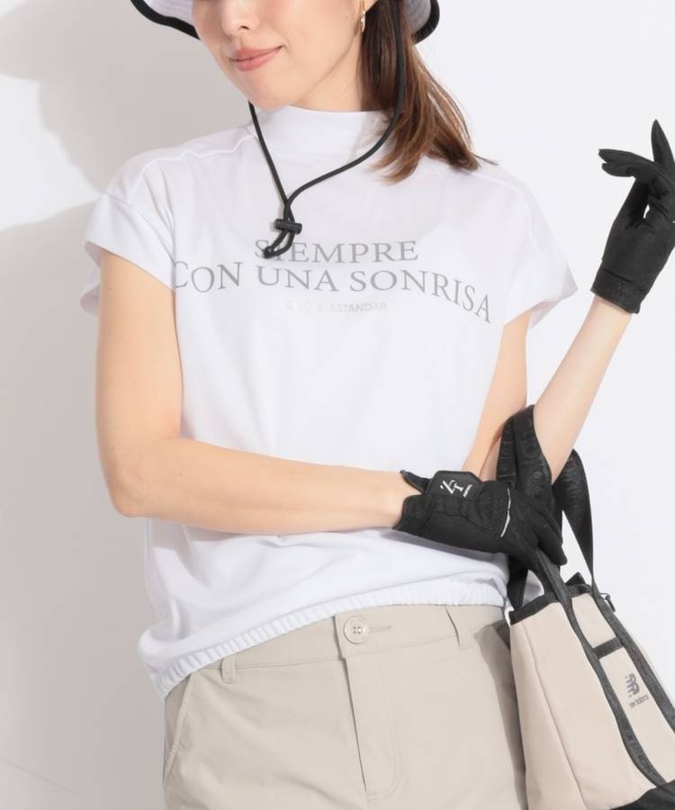 DL ロゴプリントフレンチスリーブカットソー