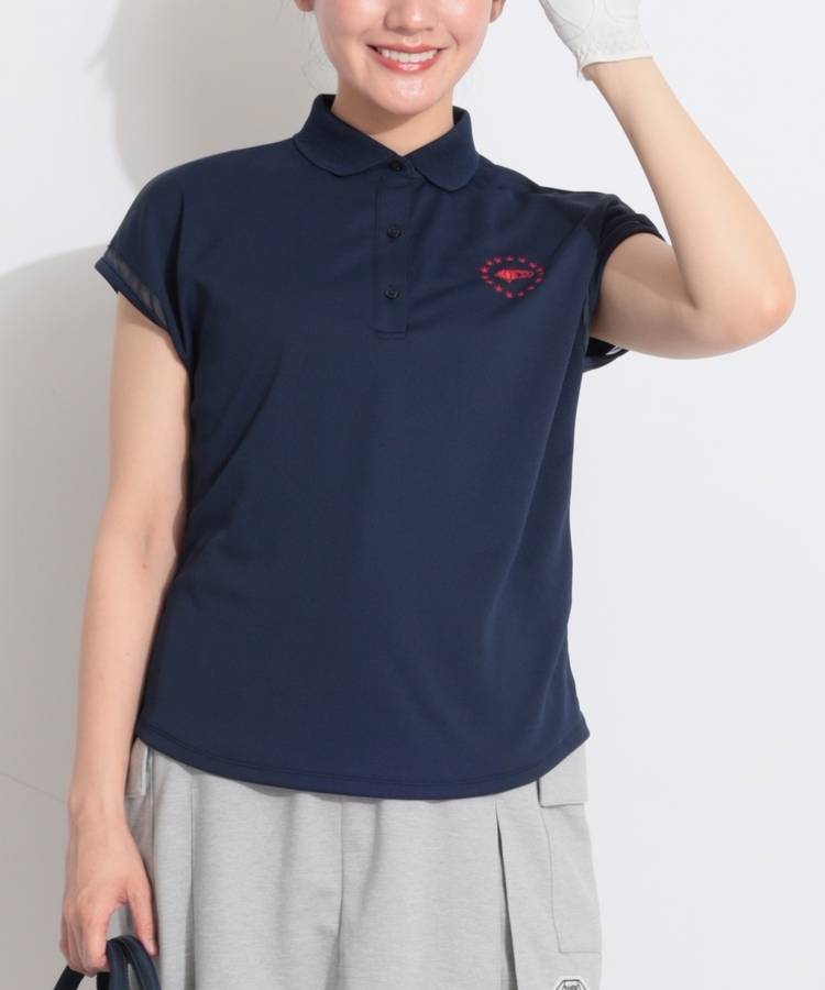 BE 【吸水速乾UV】バックタックシアースリーブポロシャツ