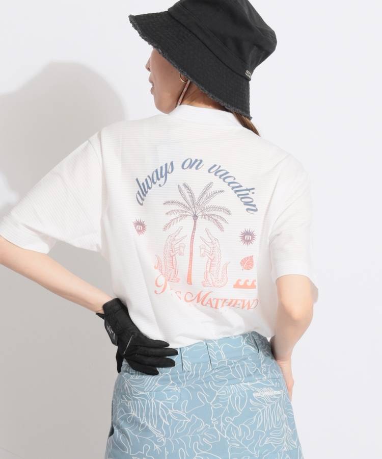 TM グラデーションロゴモックネック半袖カットソー