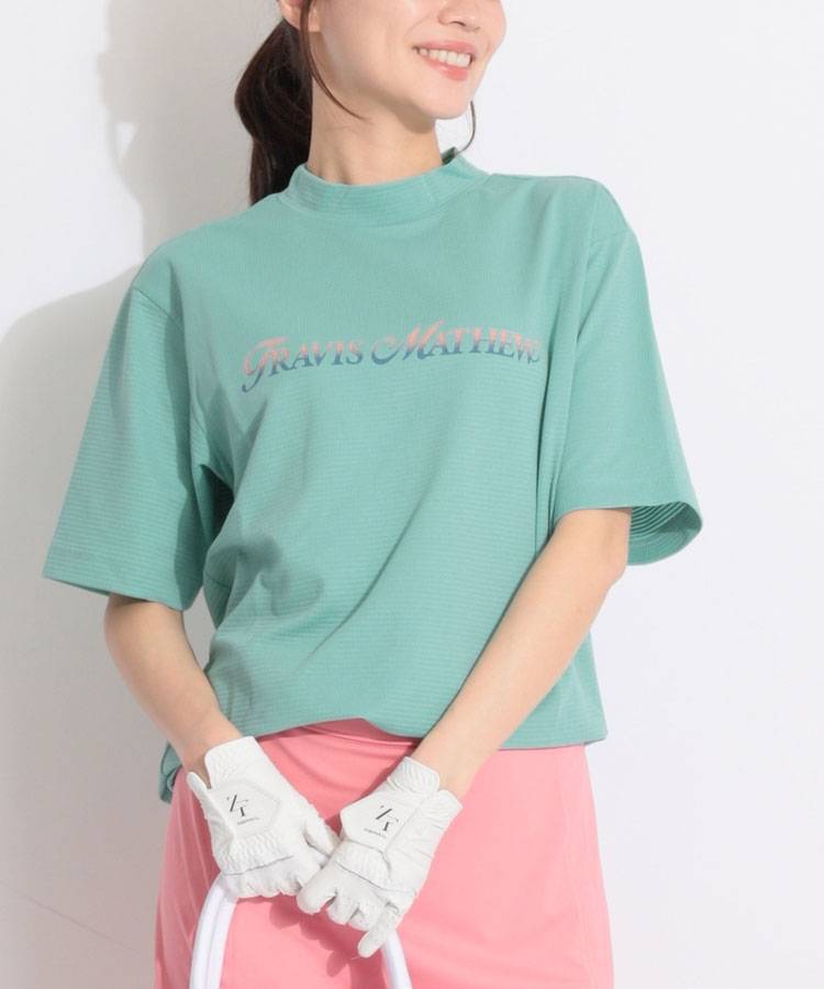 TM グラデーションロゴモックネック半袖カットソー