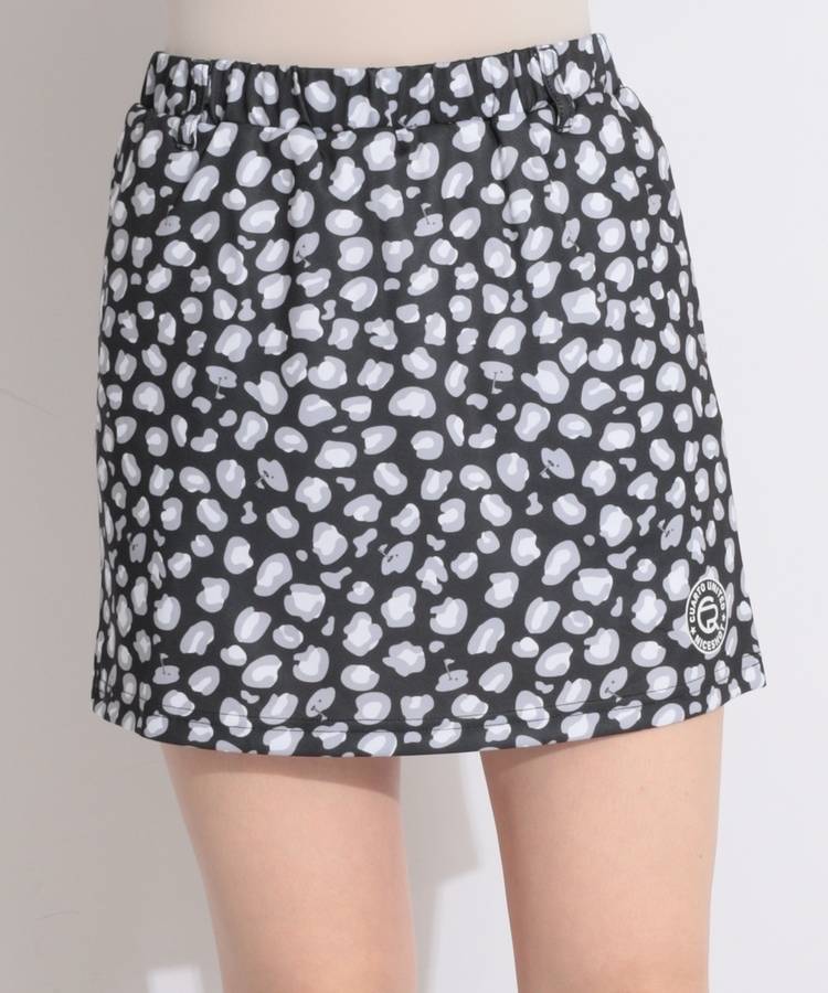 CU 一体型ぺチパンツ付レオパード柄スカート