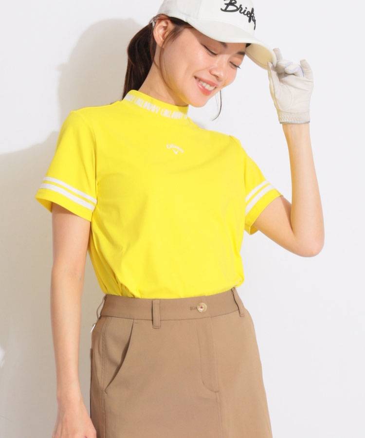 CA 【接触冷感】ジャガードロゴ半袖モックネックカットソー