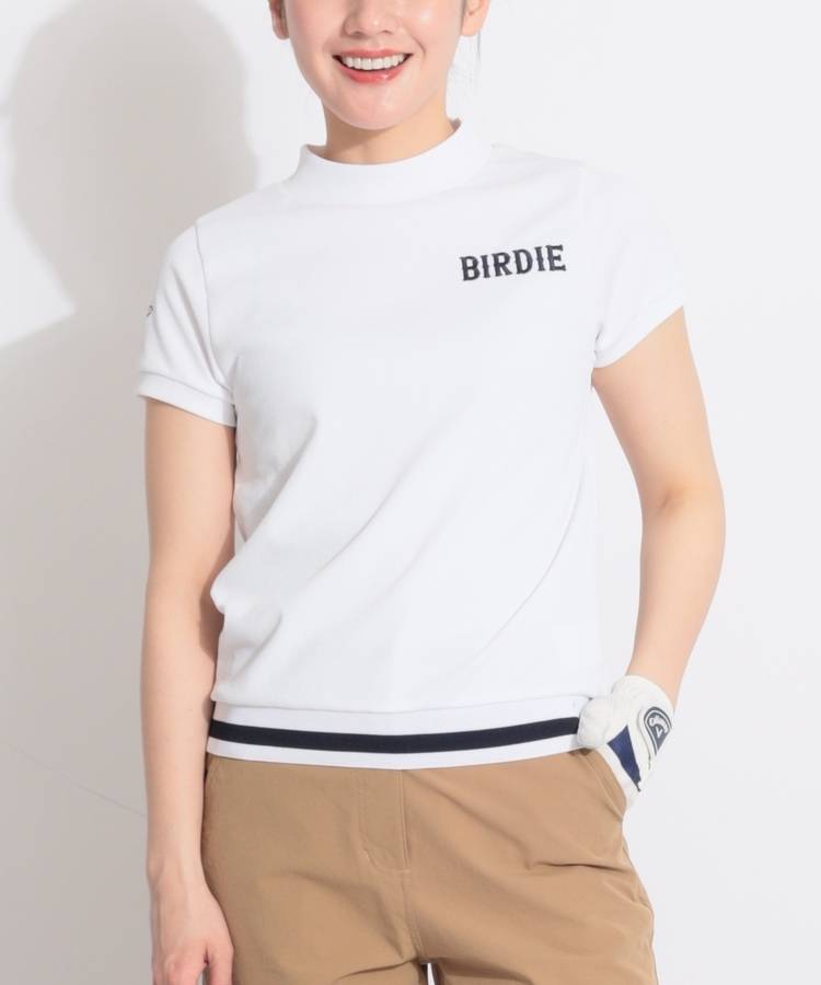 BE 裾リブボーダーモックネック半袖カットソー