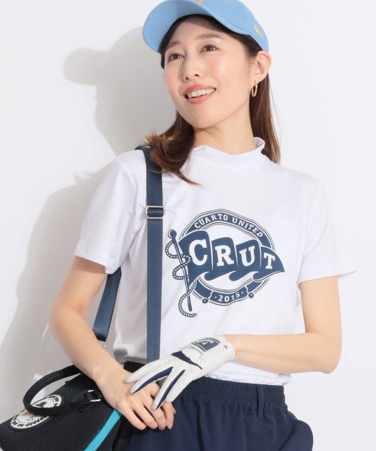 CU マリンフラッグモックネック半袖カットソー