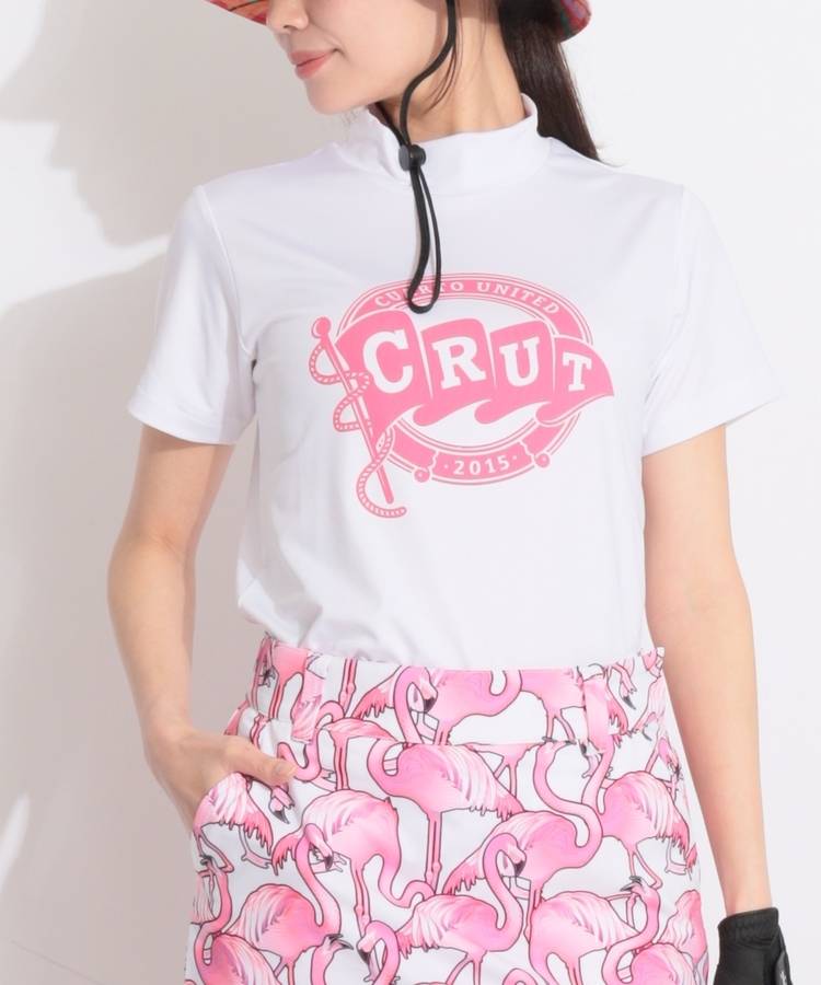 CU マリンフラッグモックネック半袖カットソー