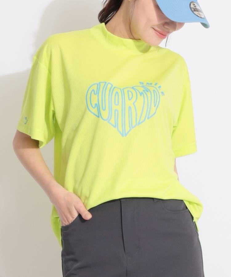 CU 【吸汗速乾】オーバーサイズハートロゴ半袖カットソー