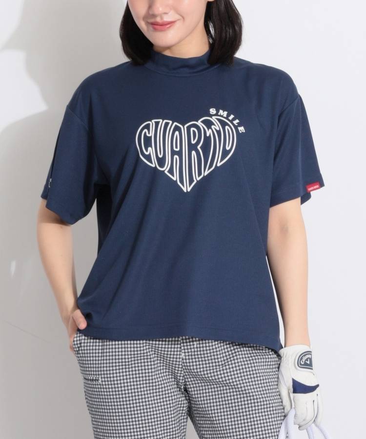 CU 【吸汗速乾】オーバーサイズハートロゴ半袖カットソー