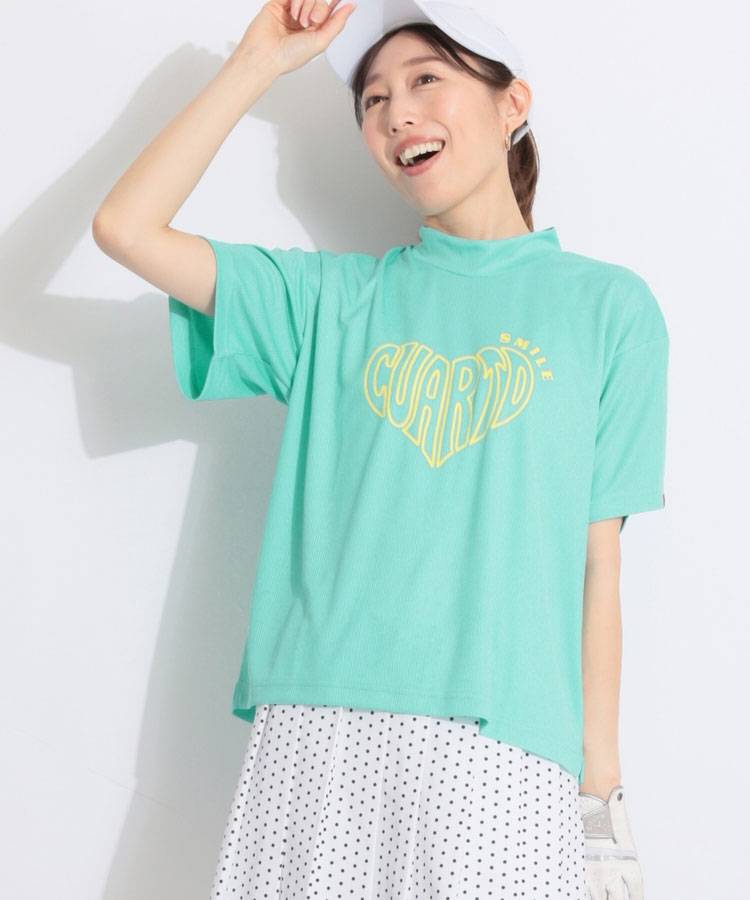 CU 【吸汗速乾】オーバーサイズハートロゴ半袖カットソー