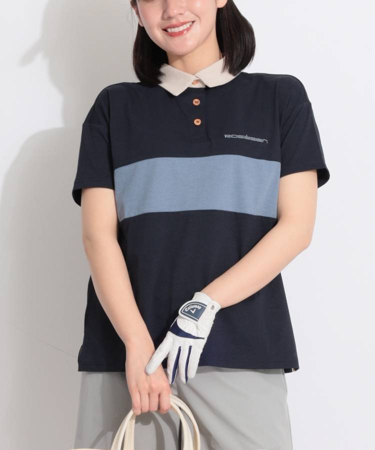 RO 【吸水速乾UV】リラクシーバイカラー半袖ポロシャツ