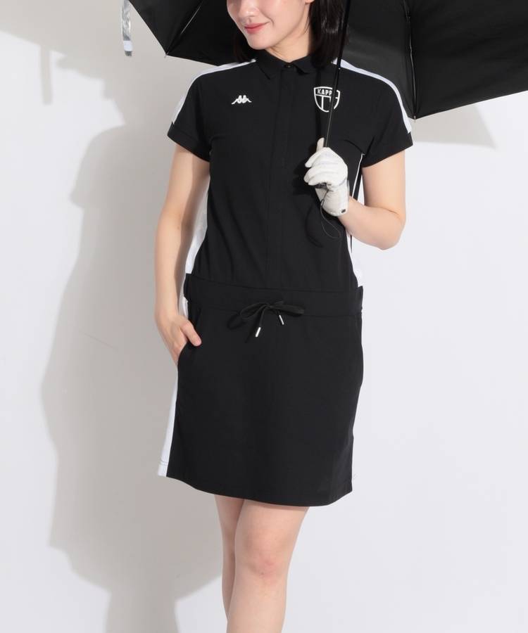 KA 【吸汗速乾UV】アイコンライン半袖ポロワンピース