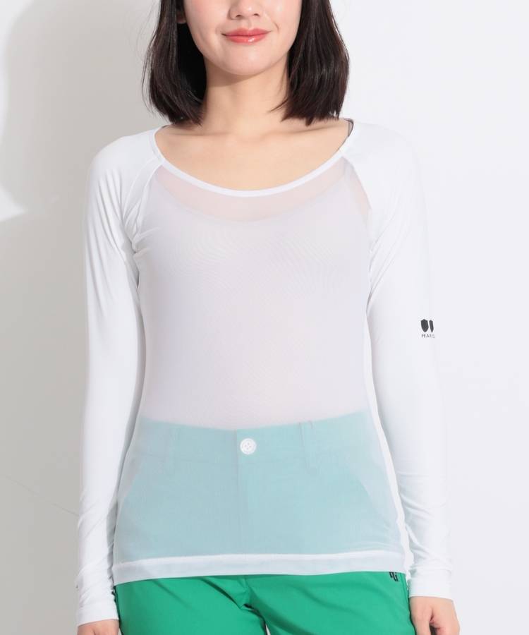 PG 【接触冷感UV】ジャージ切替ラウンドネックメッシュインナー