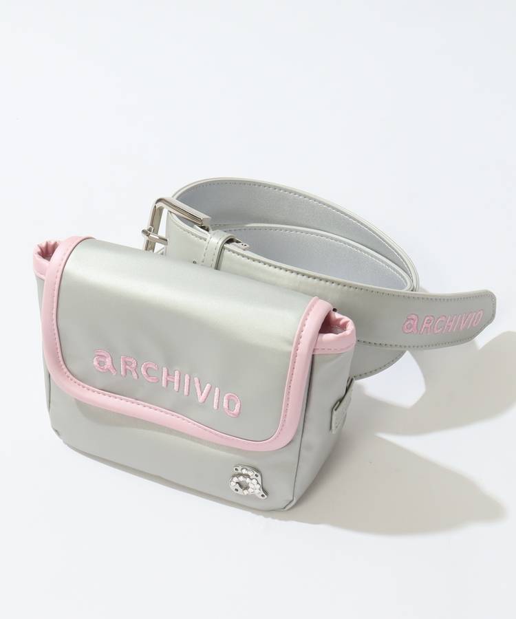 AR ストーン付きロゴベルトポーチ