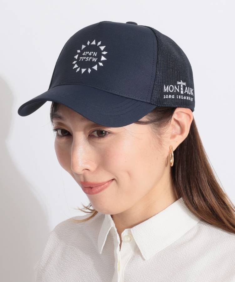 BE MONTAUK刺繍メッシュキャップ