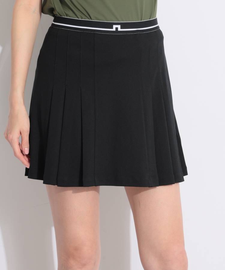 JL 【吸水速乾】一体型ぺチパンツ付ウエストロゴプリーツスカート