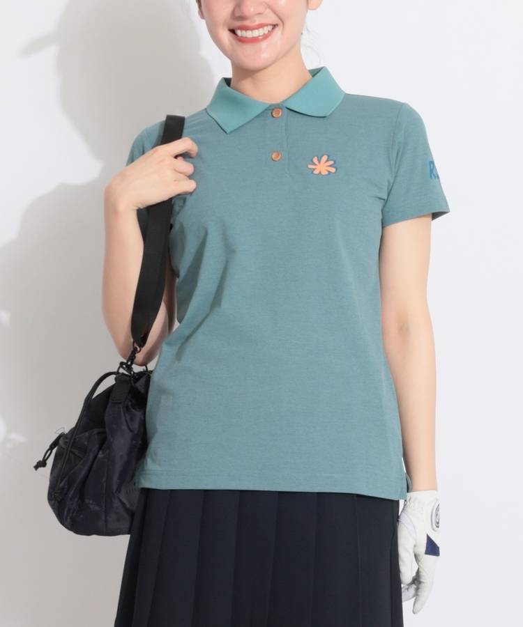 RO 【吸水速乾UV】バックプリント半袖ポロシャツ