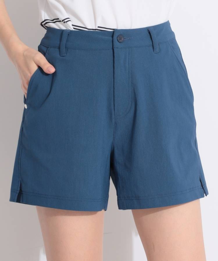 BR 細ストライプサイドスリットショートパンツ