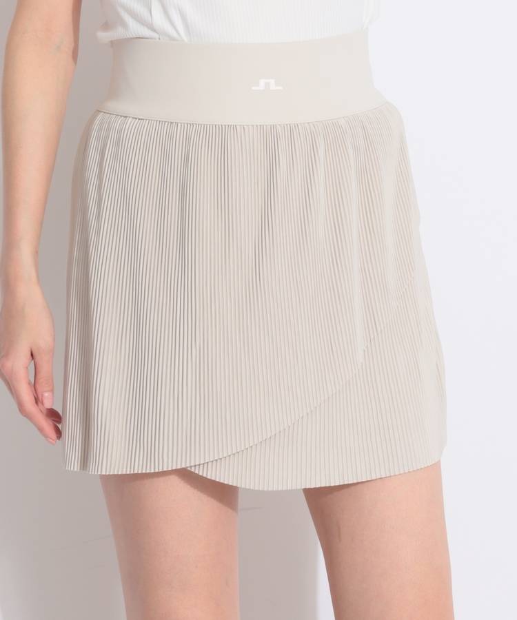 JL 一体型ぺチパンツ付ラップ風アコーディオンプリーツスカート