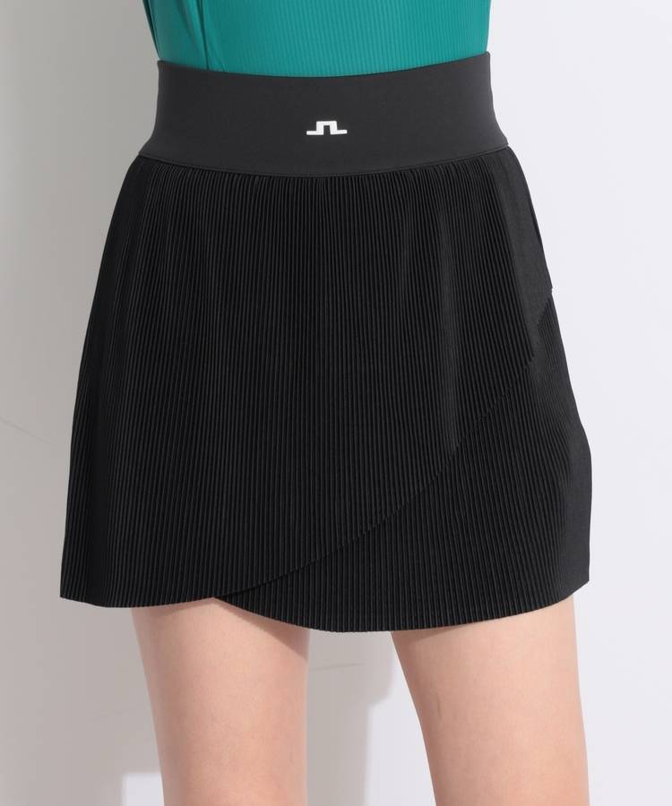 JL 一体型ぺチパンツ付ラップ風アコーディオンプリーツスカート