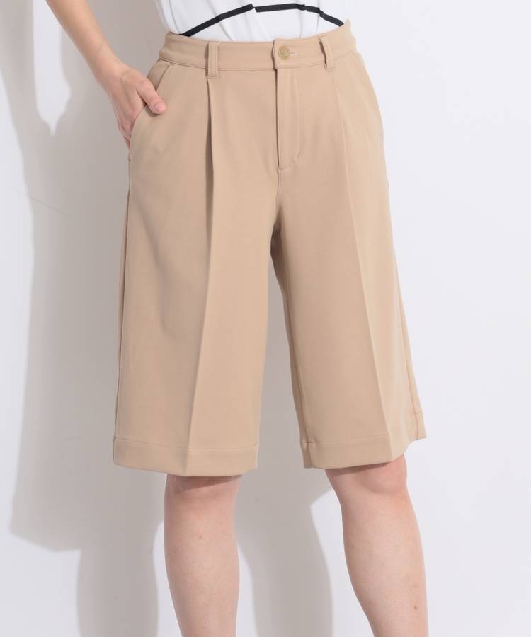 BE 【ストレッチ】タックインツイルミドルパンツ