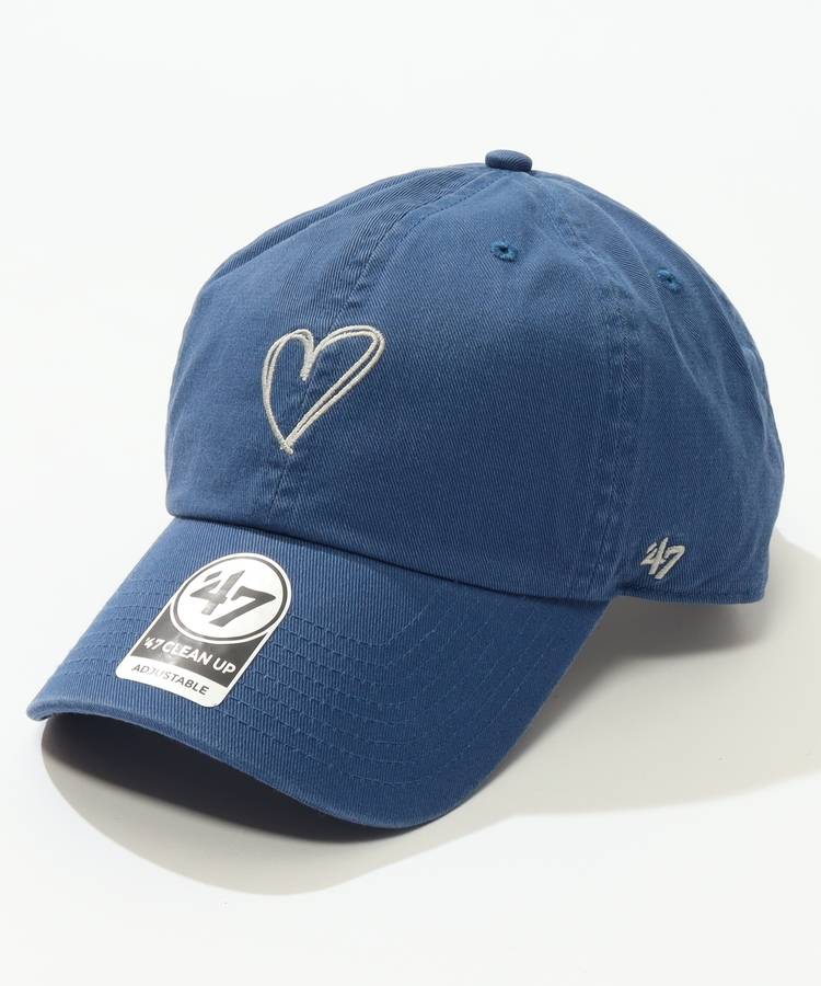 FS ハート刺繍コットンツイルキャップ(アッシュブルー)