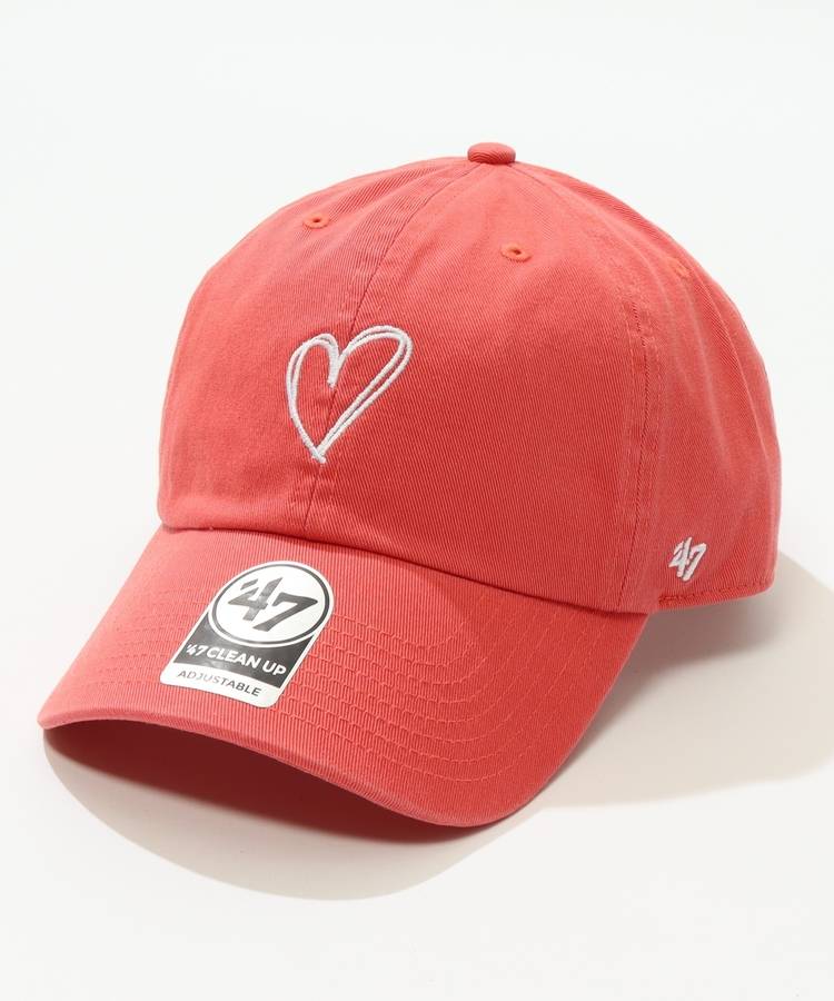 FS ハート刺繍コットンツイルキャップ(スモーキーレッド)