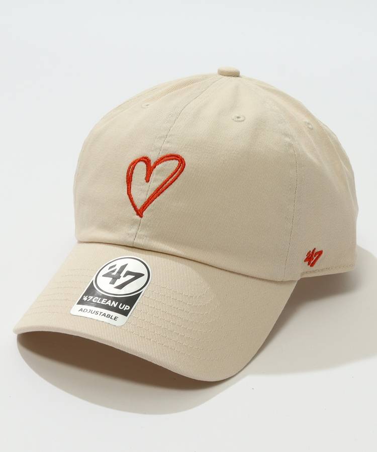FS ハート刺繍コットンツイルキャップ(サンドベージュ)