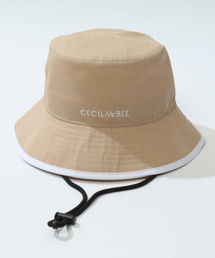 CC あご紐付きシンプルバケットハット