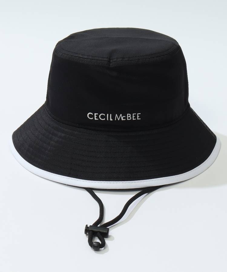 CC あご紐付きシンプルバケットハット