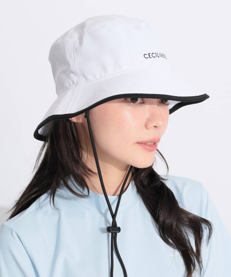 CC あご紐付きシンプルバケットハット