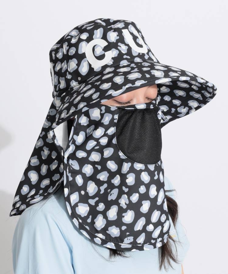 CU 【UV】2WAYひょう柄ワイドブリムハット